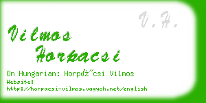 vilmos horpacsi business card